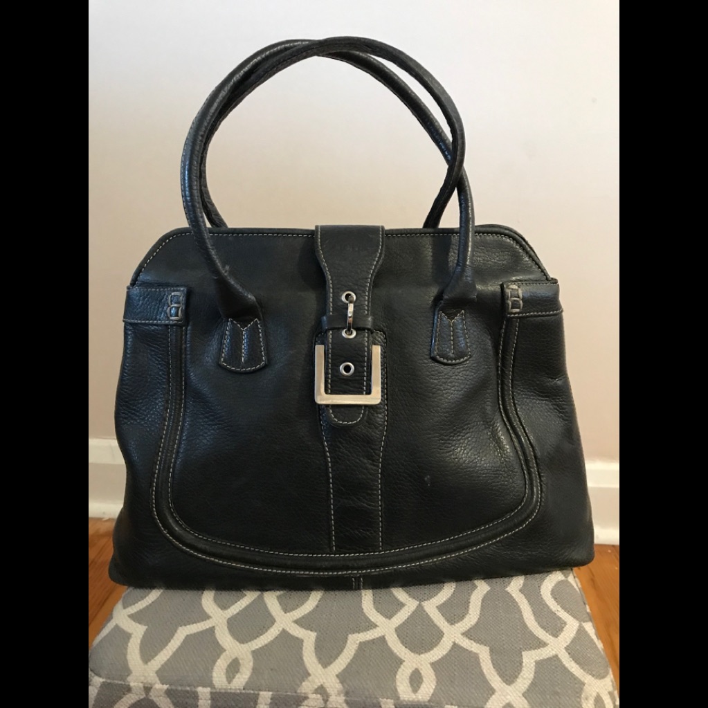 Tod’s Black Leather Buckle Satchel